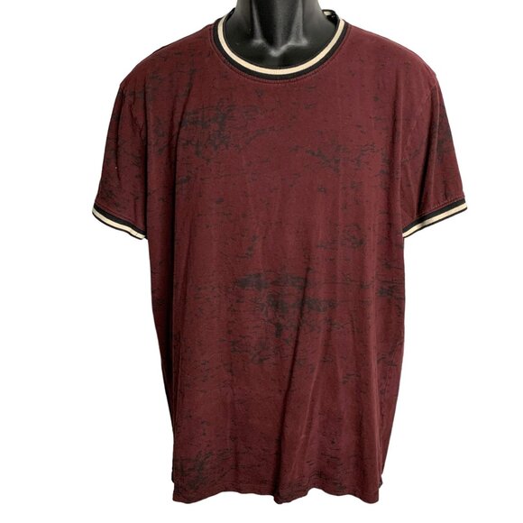 Five Point Ind Short Sleeve Ringer T Shirt XL Red Black Marbled Stretch Cotton - Picture 1 of 5